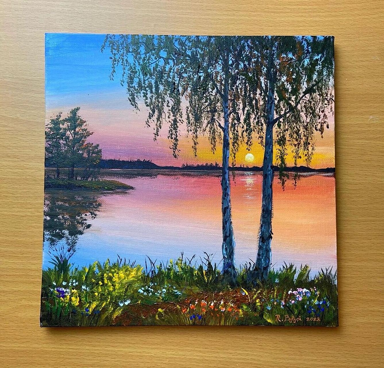 适合日常临摹的丙烯水粉颜料风景画