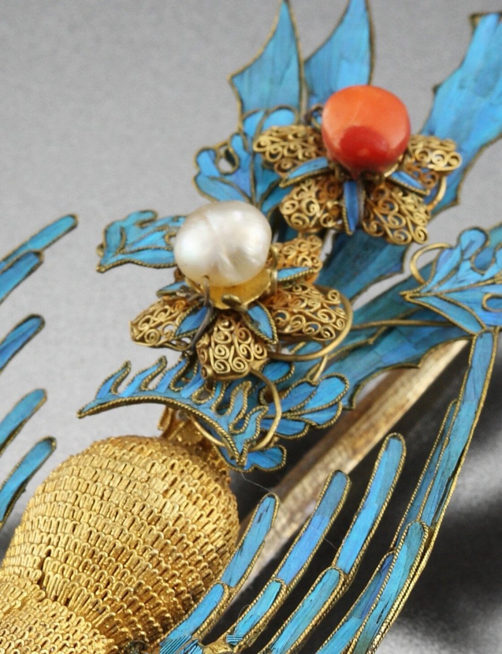 朝鲜 英亲王妃泥丝凤凰簪 奇怪的凤凰造型,不过挺可爱的