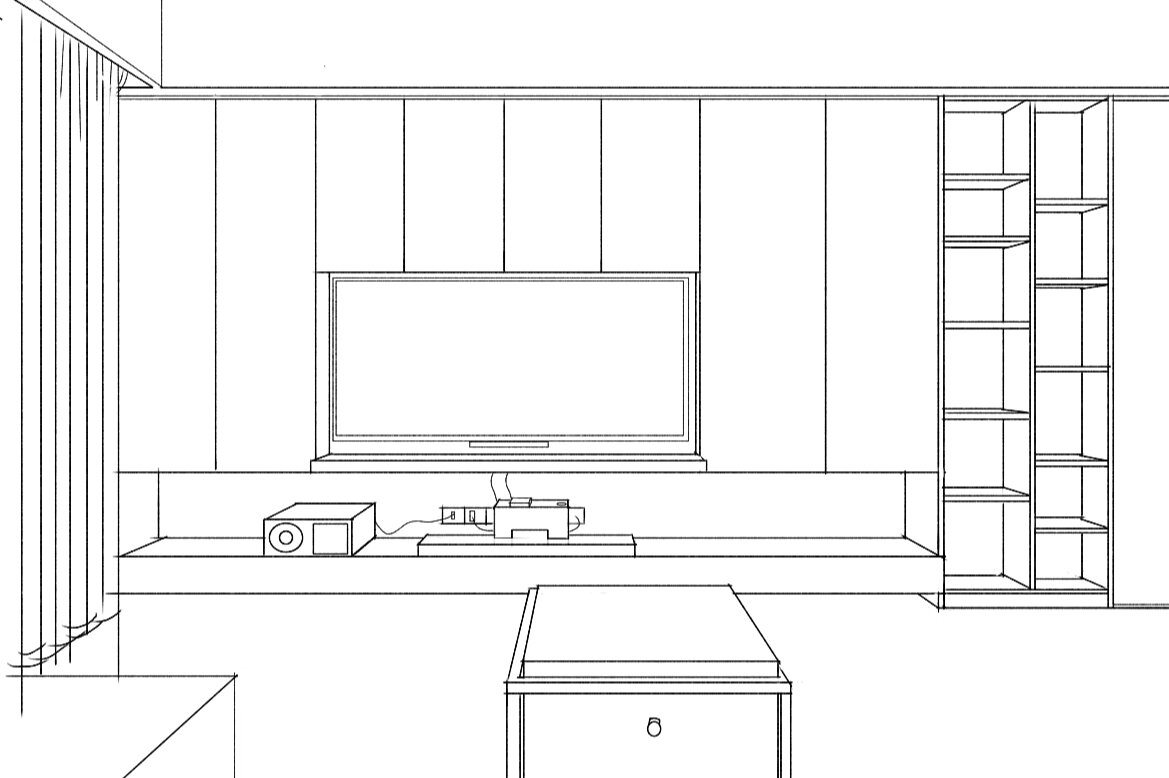 电视柜手绘效果图图片