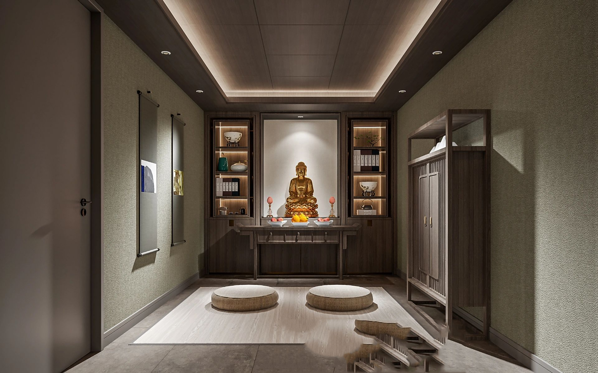 想在家里设计一个佛堂吗?