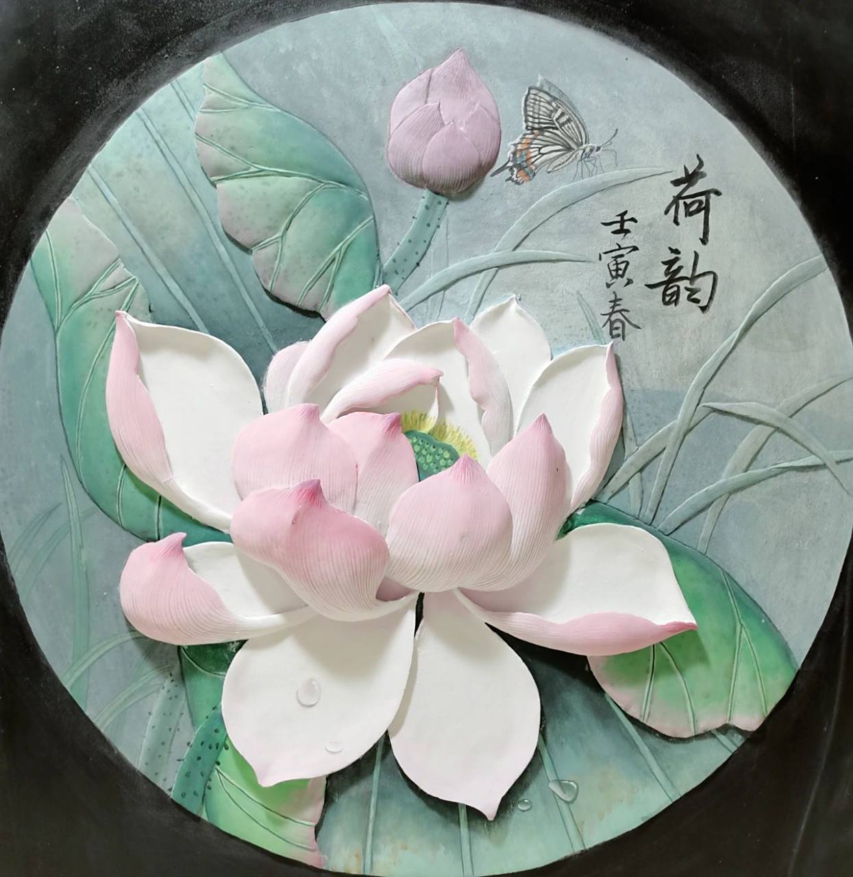 浮雕壁画|《荷花》