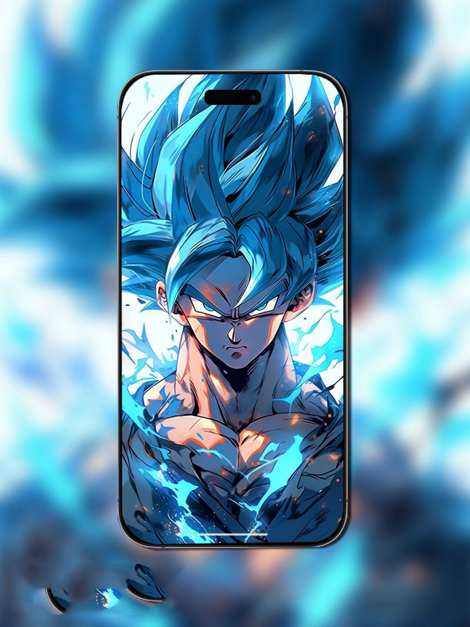 蓝发悟空 卡卡罗特 高清手机壁纸屏保 帅吗 不帅我删了