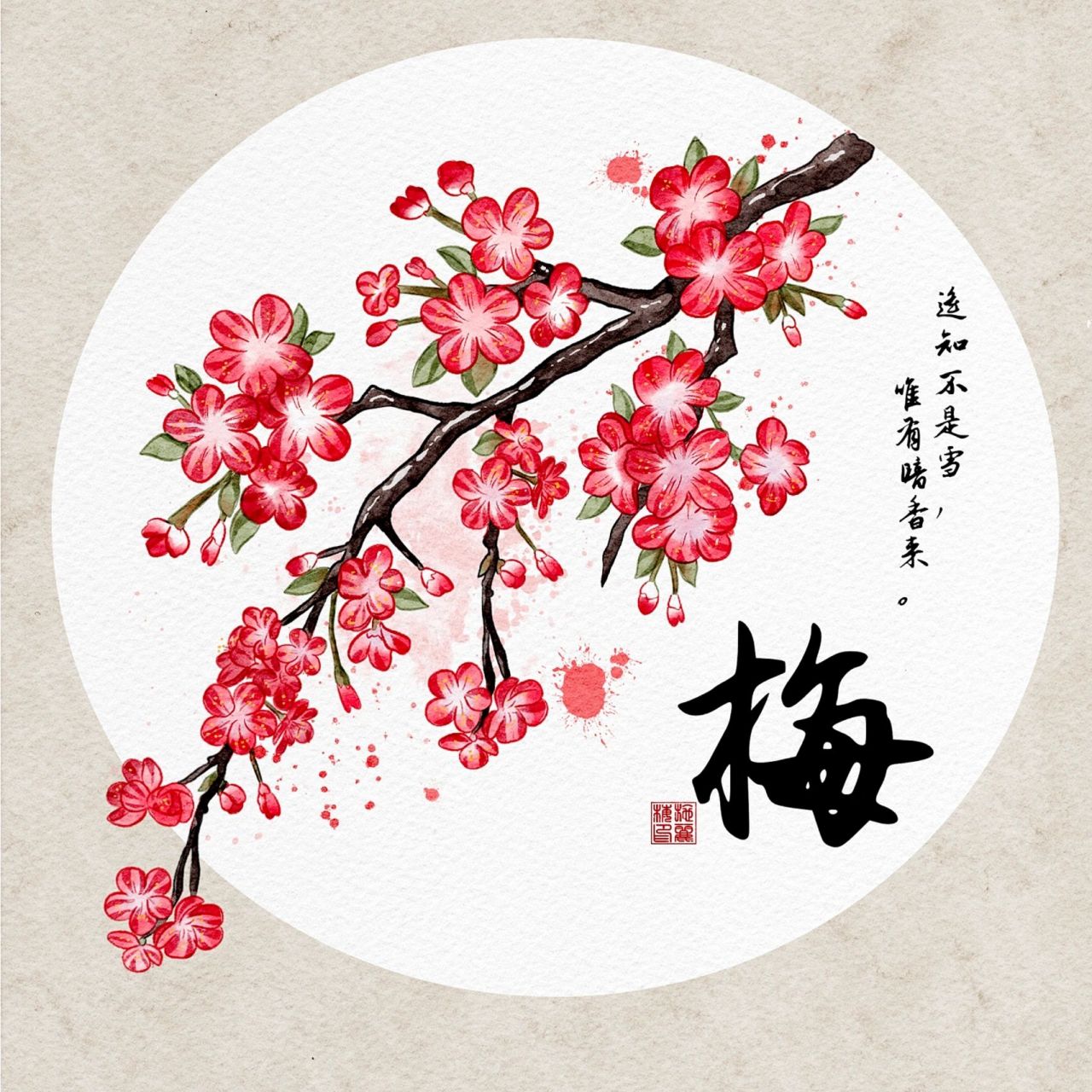 原创插画|花中四君子|梅兰竹菊    临摹转载注明出处 原创作品未经允