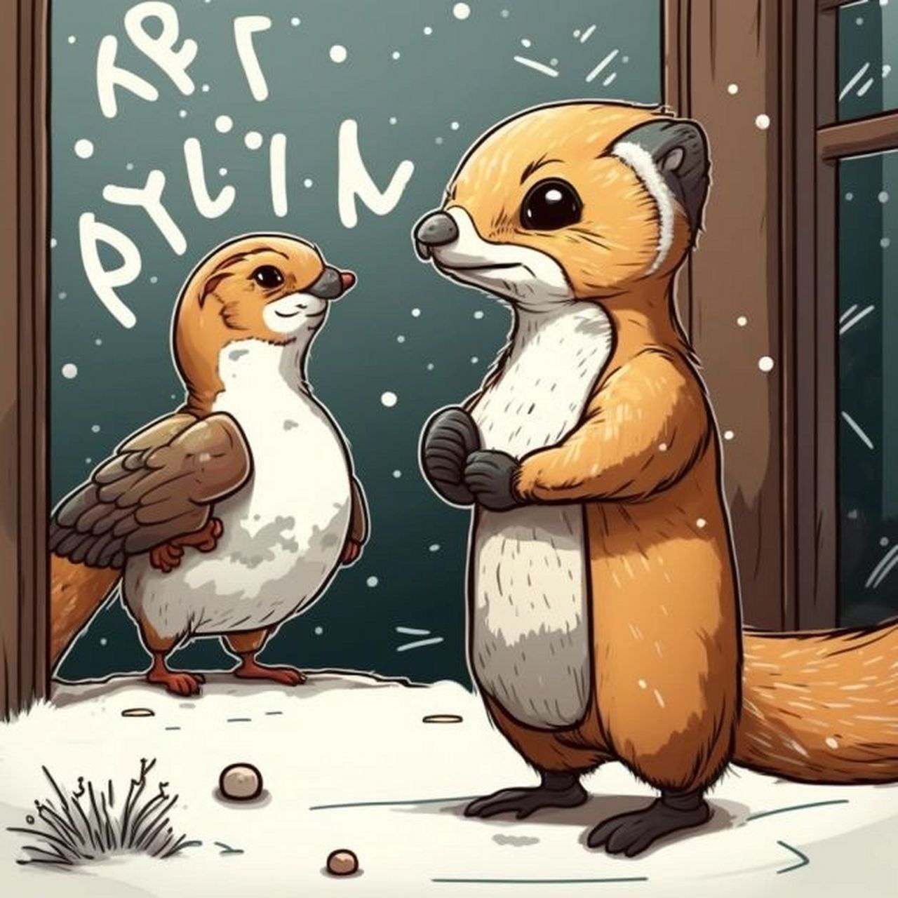 黄鼠狼给鸡拜年的小故事 93:正在院子里啄食,突然看到一个影子.