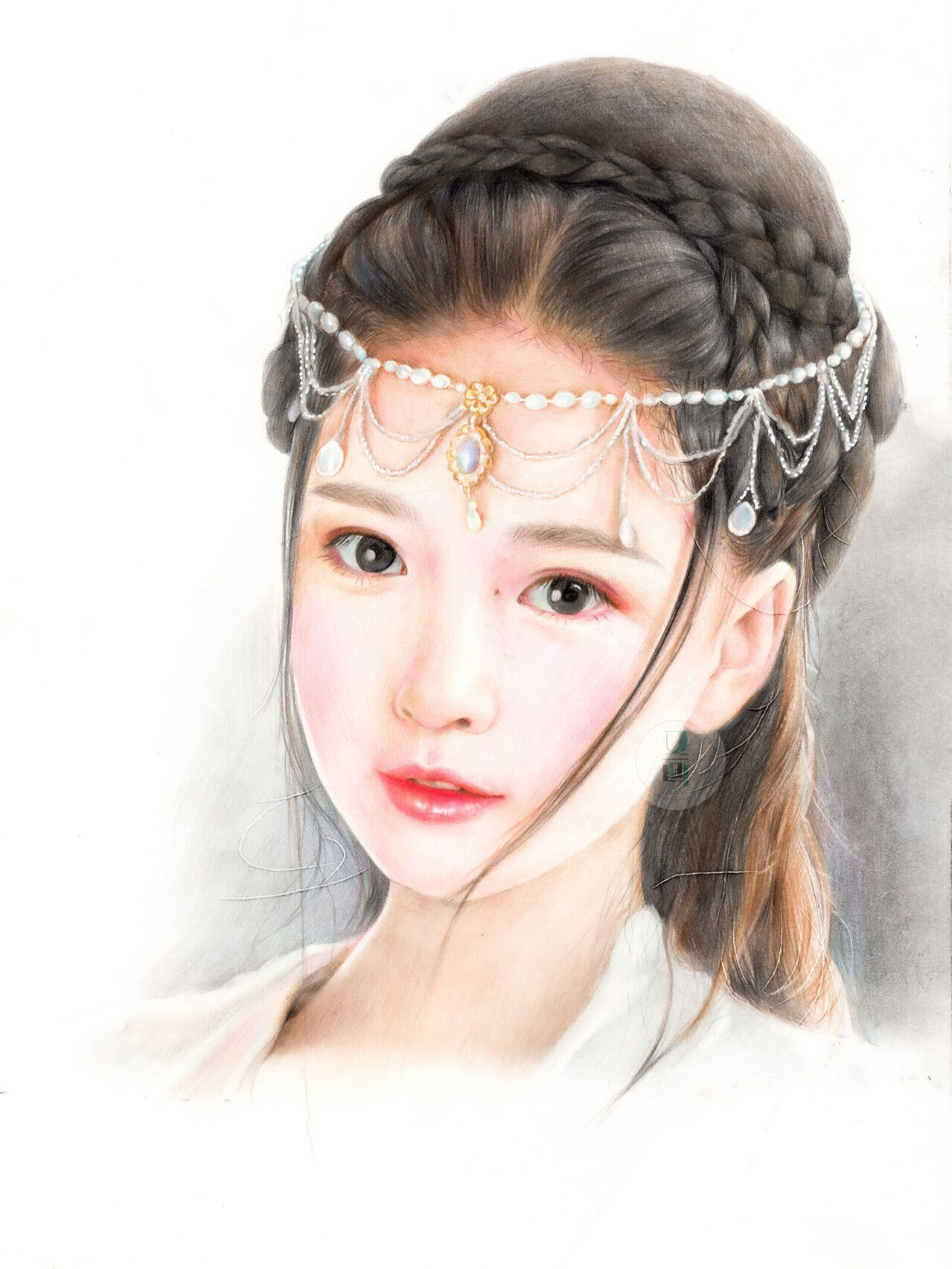 彩铅新手教程---古风人像93(含步骤图