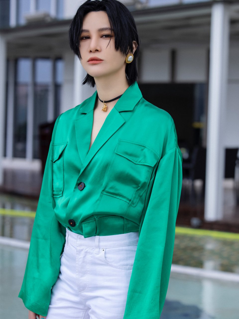 cheung 2021春夏 松石绿衬衫式醋酸西装 打破风格   自有态度