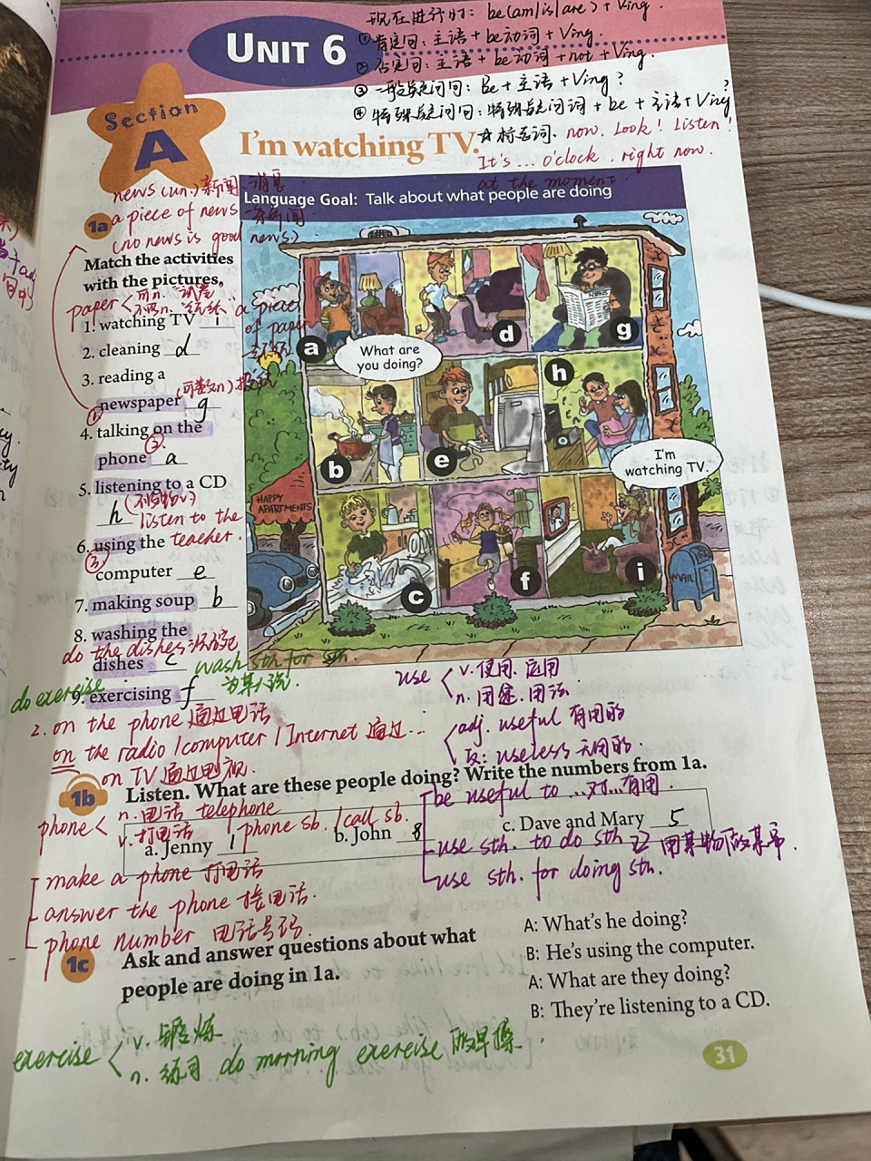 英语手写笔记 七年级下册 unit 6 a 开始赶课啦,第六单元开啃