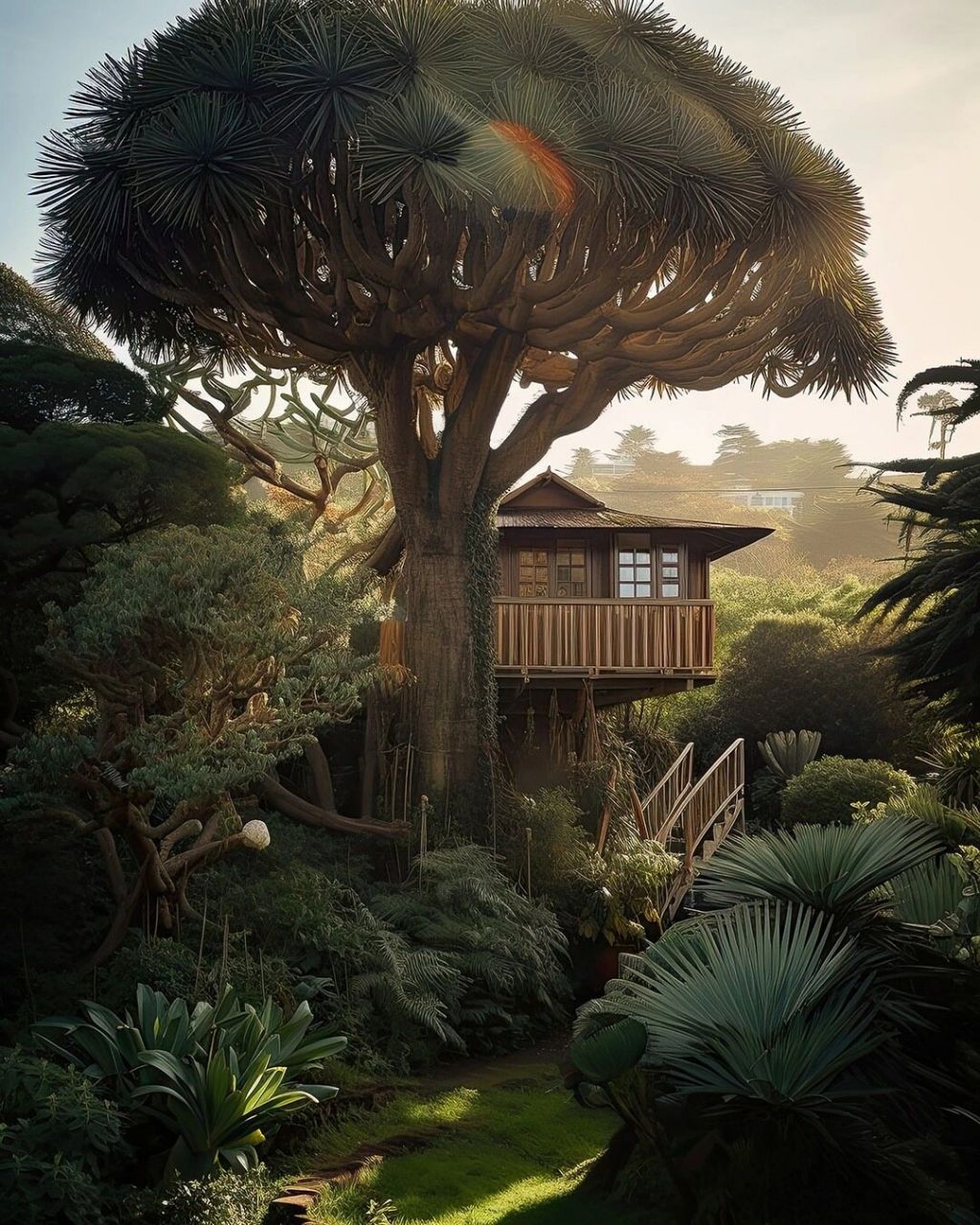 91自然仙境!在树上的小木屋92 #小木屋# #治愈系# #神奇树屋