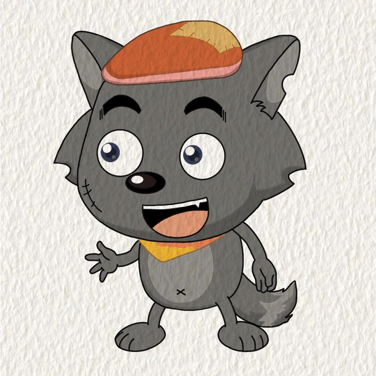 今日份简笔画～灰太狼～  临摹自网图 工具:ipad2021 软件:procreate