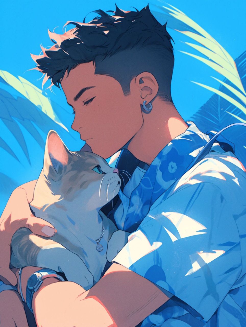 猫咪男生头像|给夏日续上一杯养猫男