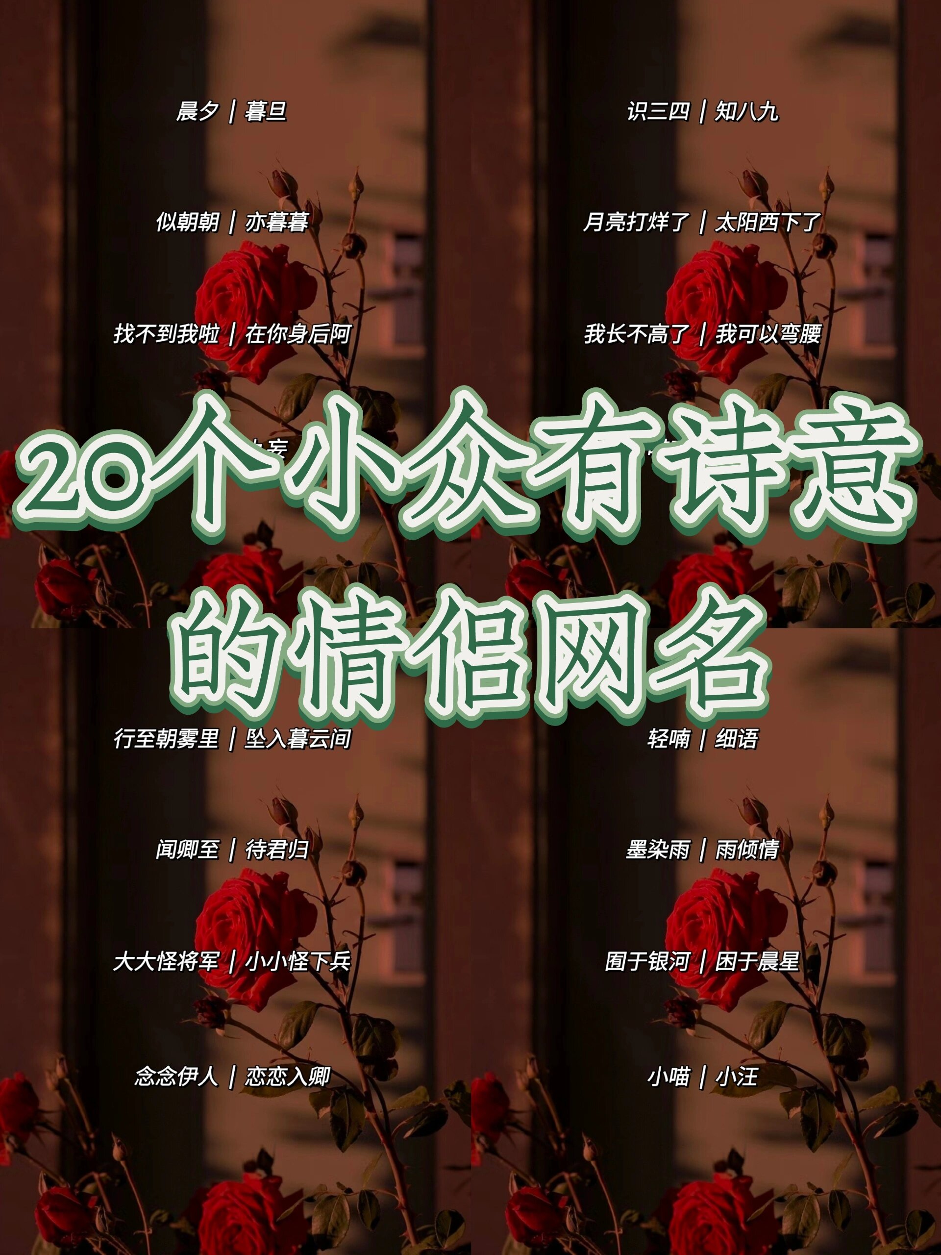 97情侣网名|充满诗意的爱意7815
