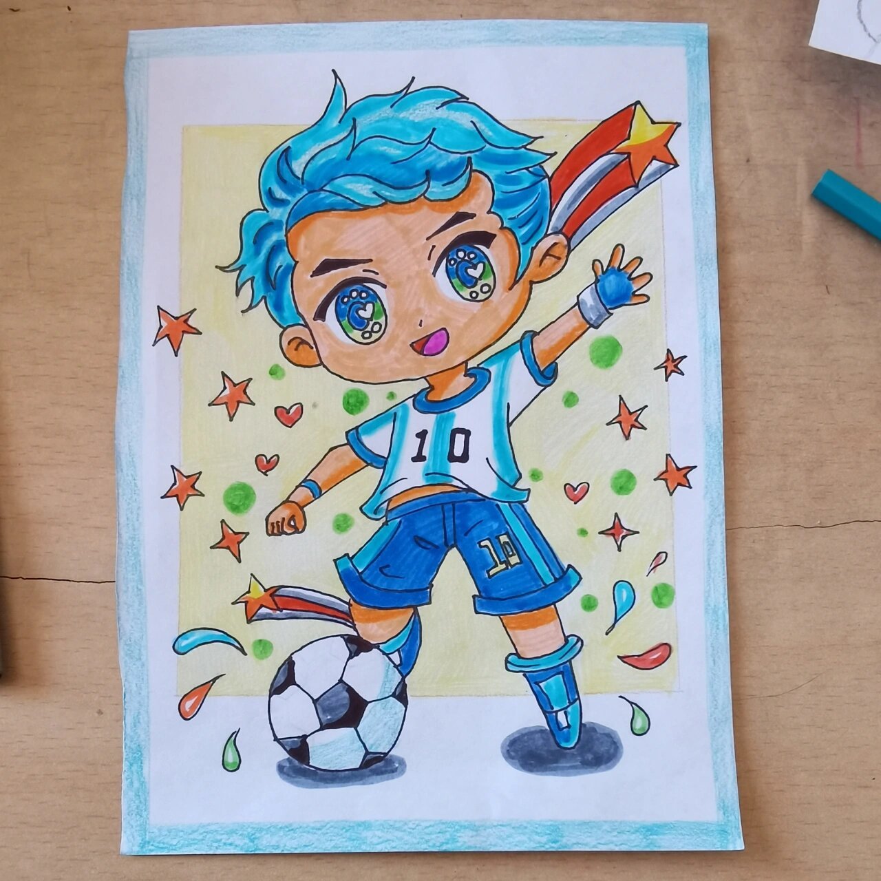 快乐足球7115宝贝·动漫人物男生绘画过程 q版动漫人物考级|线稿