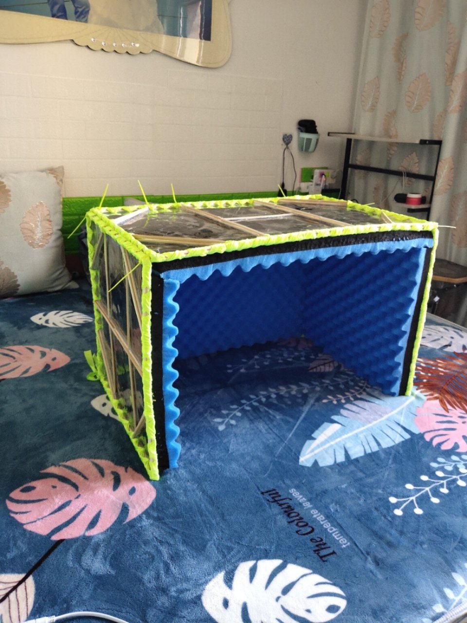 自制可折叠隔音棚录音小伙伴房混克星 给在家录音的老公做的隔音棚