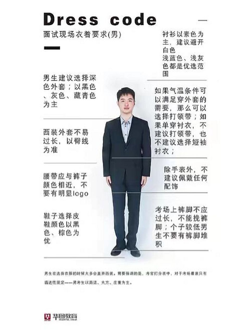 公务员/事业单位面试——面试礼仪 服饰 男士得穿上整洁的服装,但不必