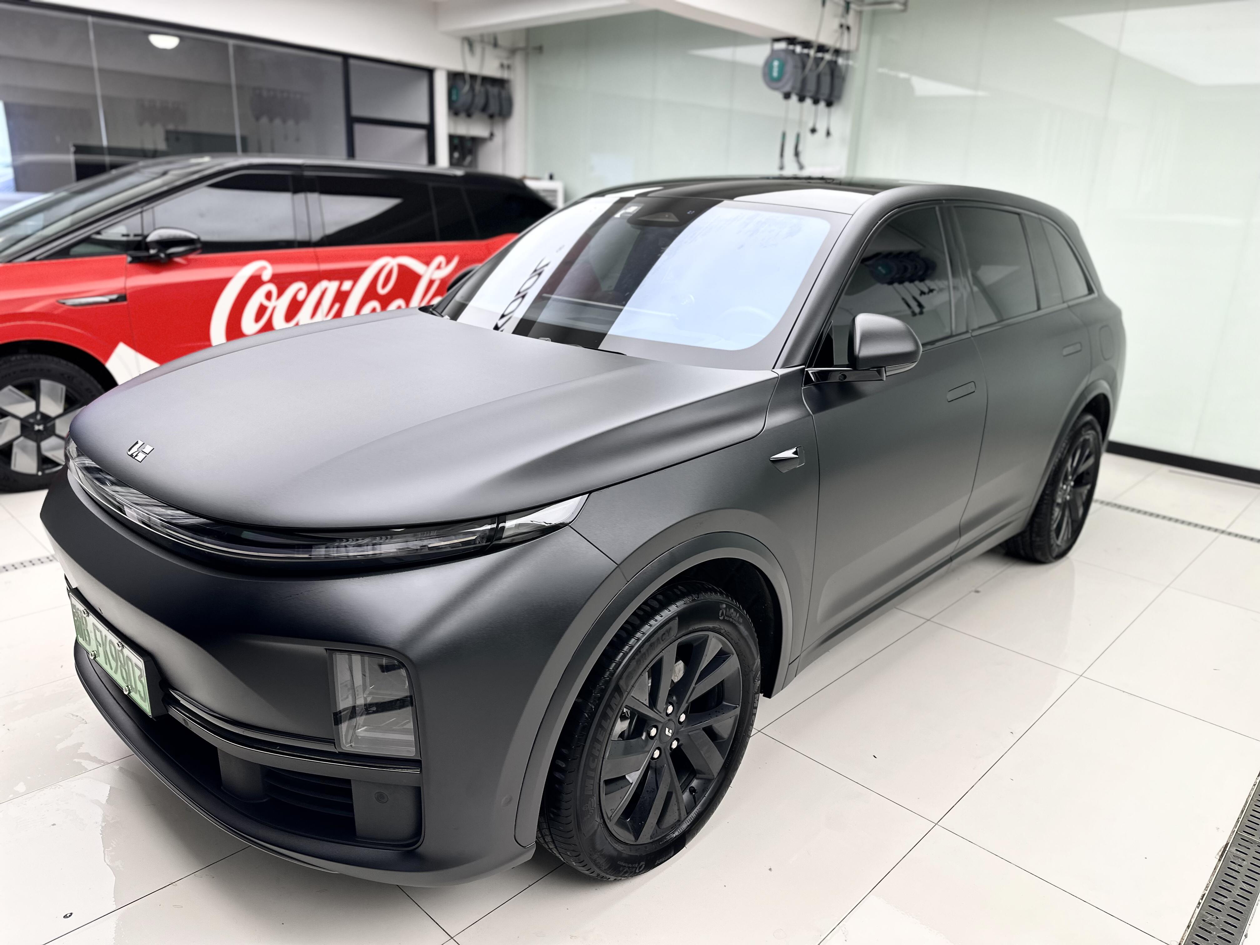 宁波汽车贴膜10.3号 理想l7磨砂黑改色