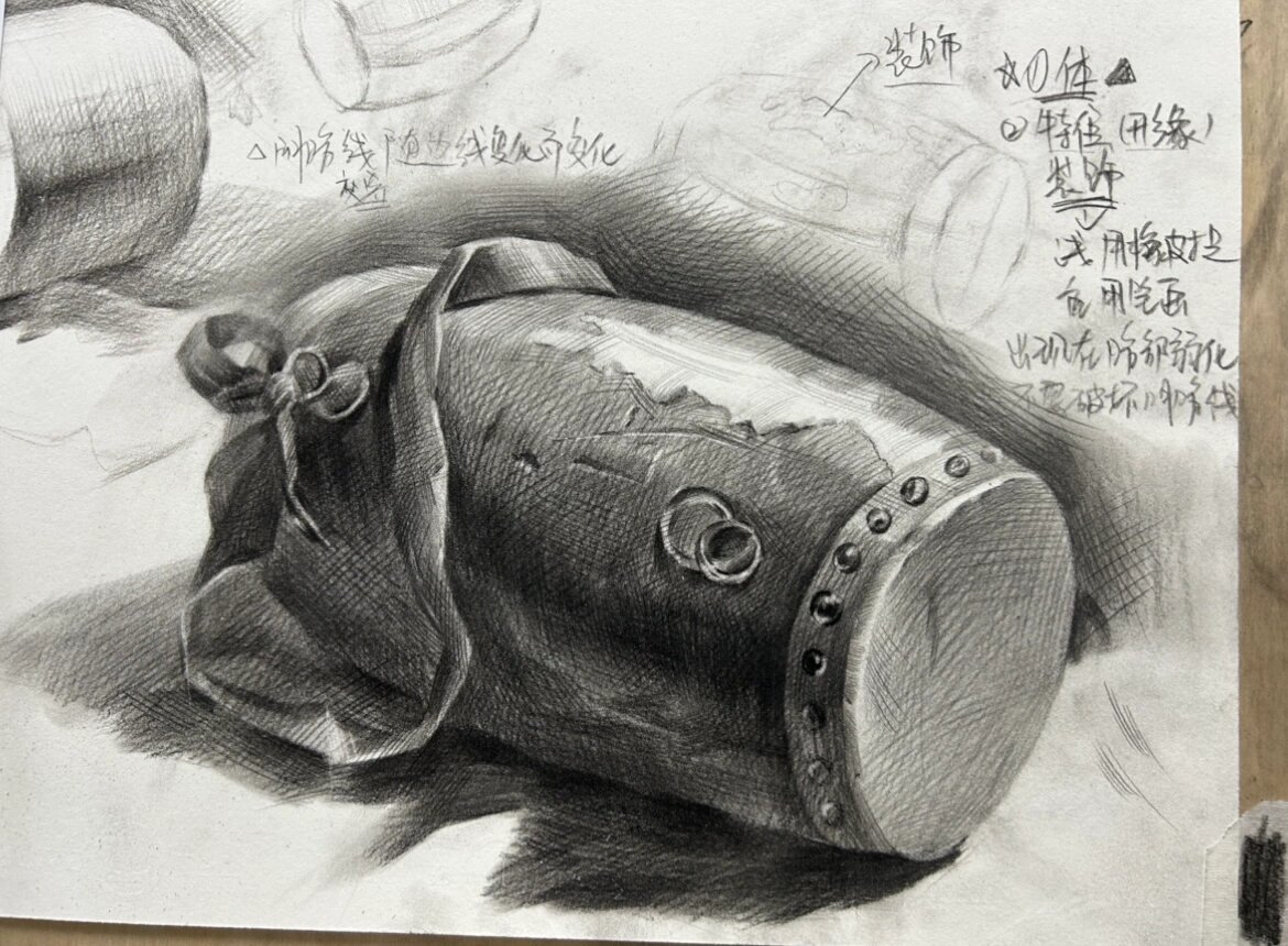 素描腰鼓怎么画?