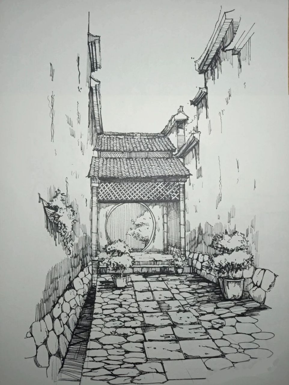 速写风景,很优秀的作品,临摹首选 西递,宏村,坪山,婺源