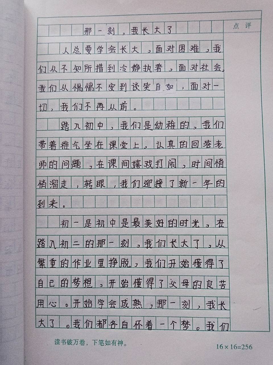 《那一刻,我长大了》作文