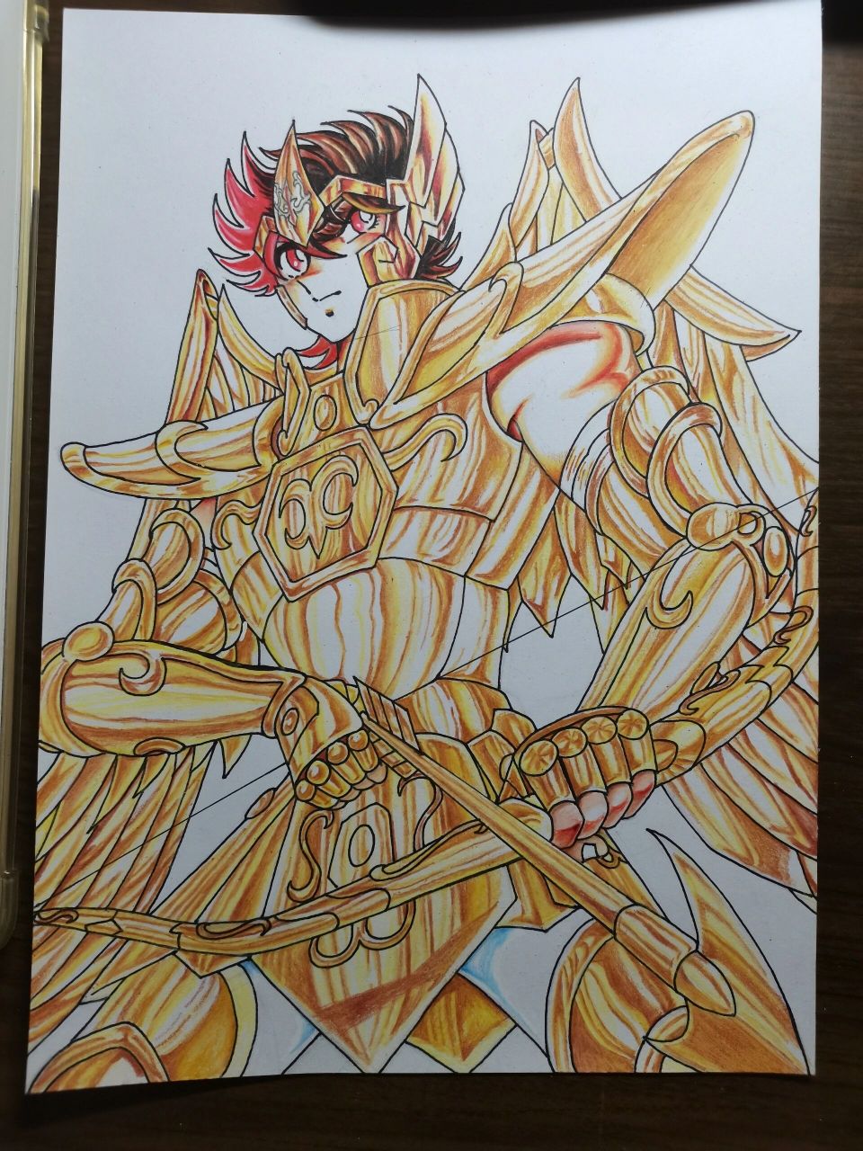 圣斗士星矢手绘 手绘射手座星矢完成啦,下一幅画会是什么呢?