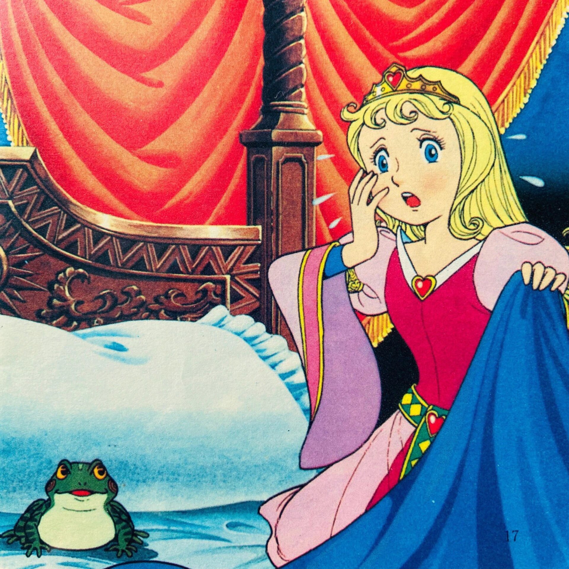 的故事内容:很久以前,有一个王子被巫婆施了魔法,变成了青蛙,每天住在