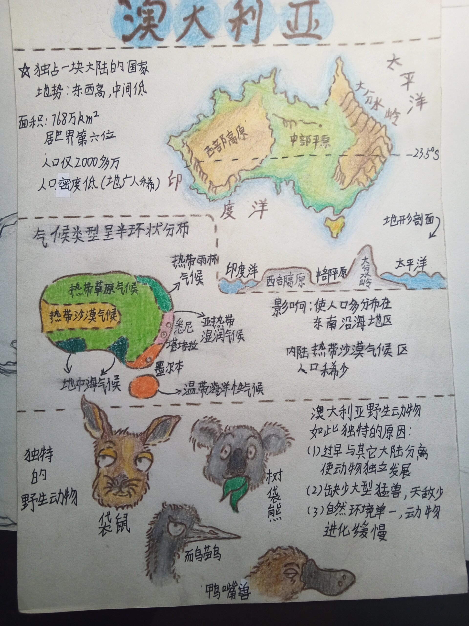 地理a4手抄报 澳大利亚