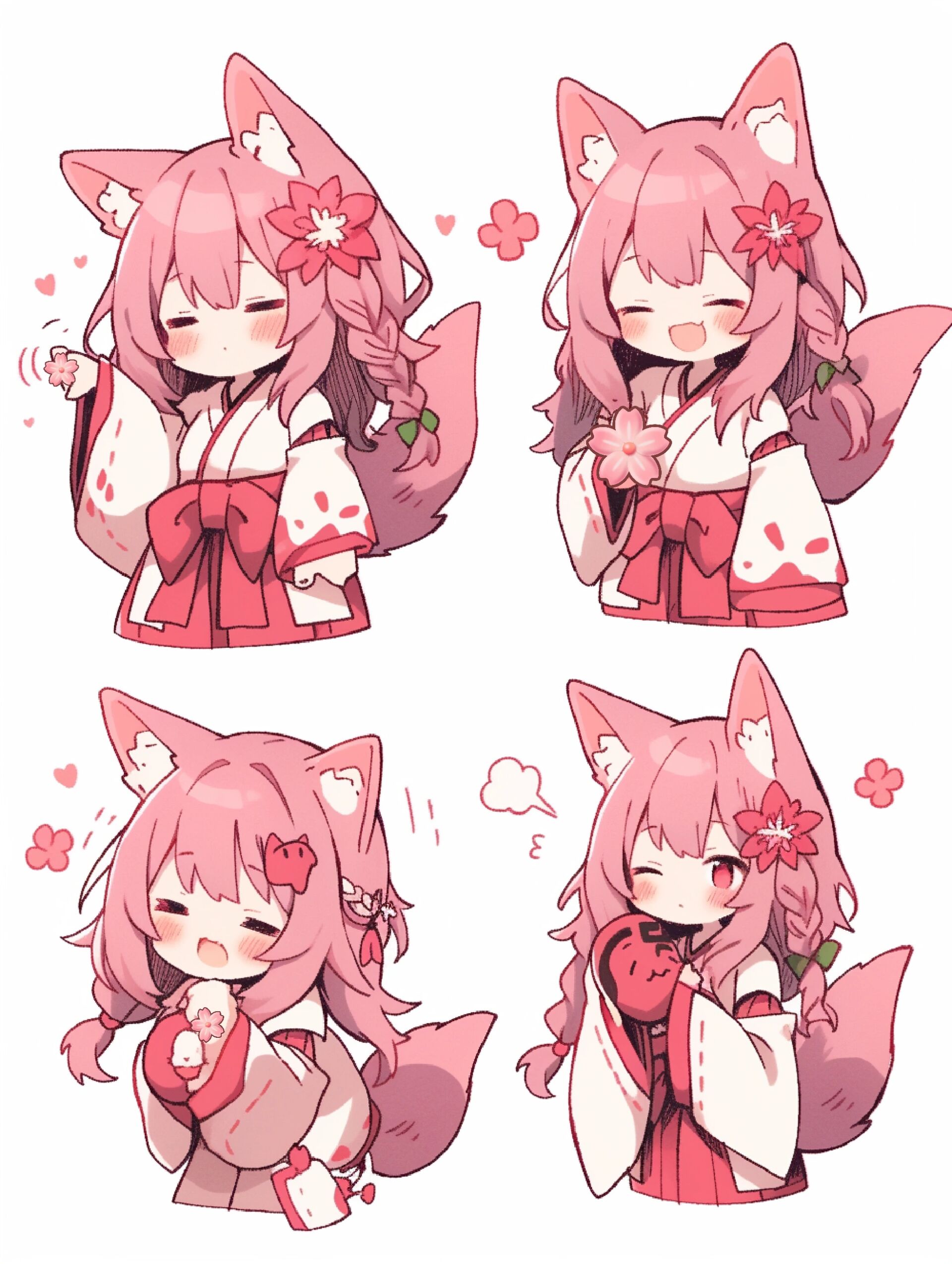 q版狐狸人物贴纸头像之116