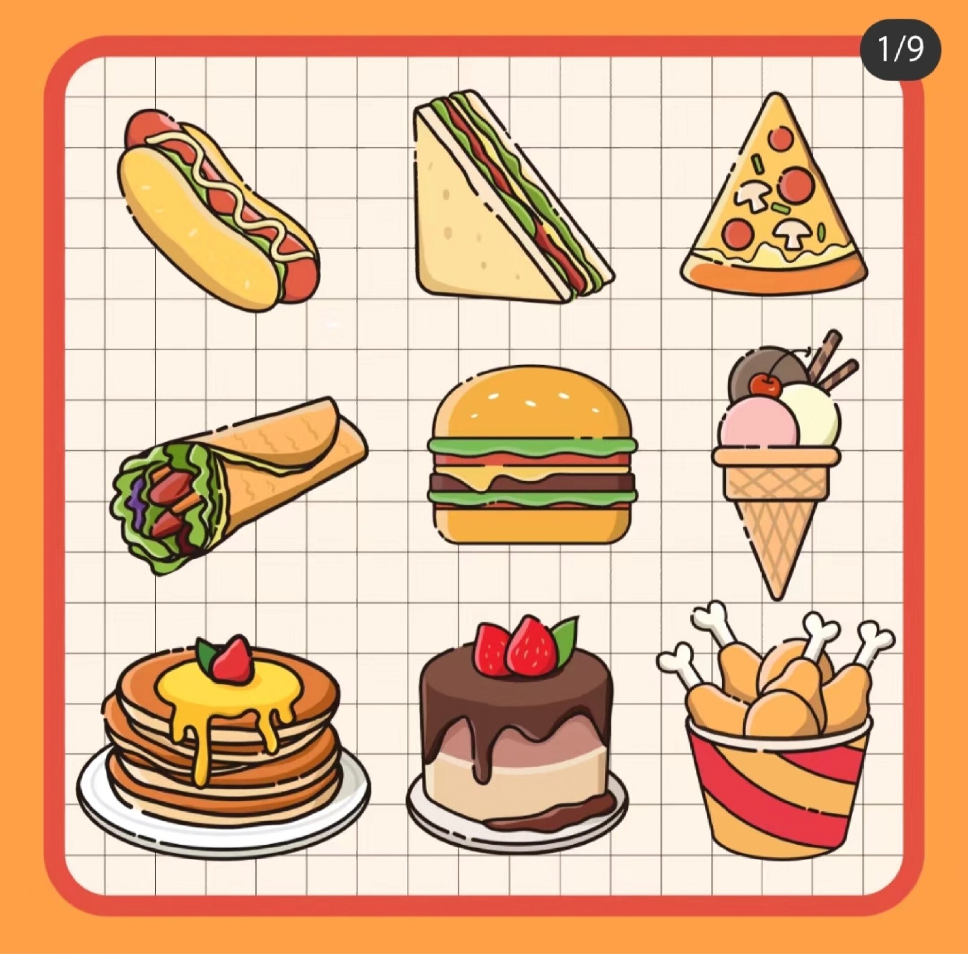 美食简笔画来喽!