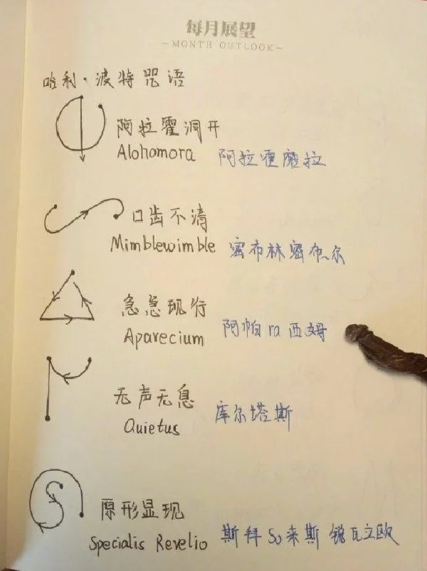 咒语大全(手势 谐音) 来到环球影城,一定要体验一下哈利波特的魔法