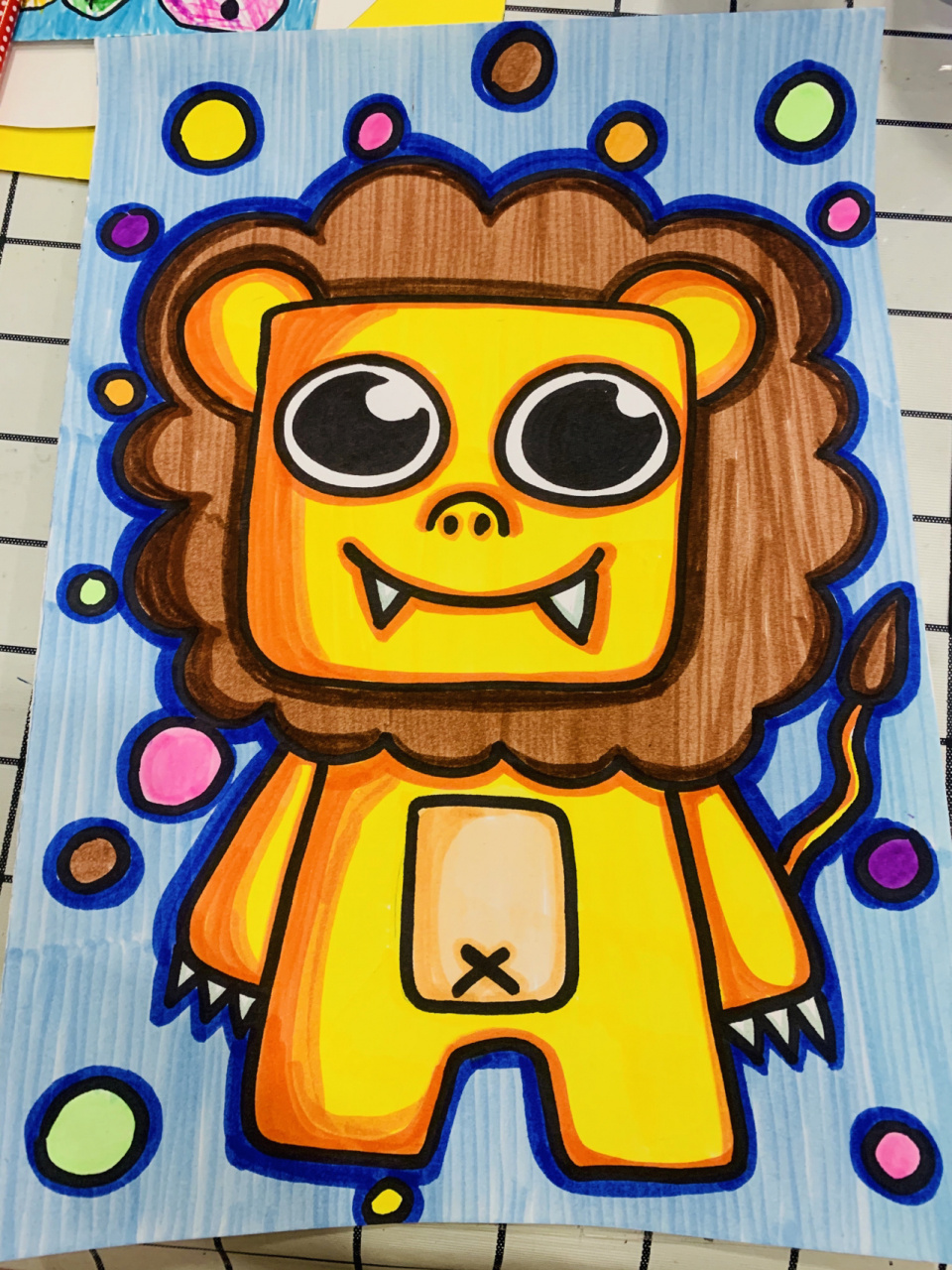 儿童画/少儿美术/简笔画/水彩画/创意美术 原创小狮子030303