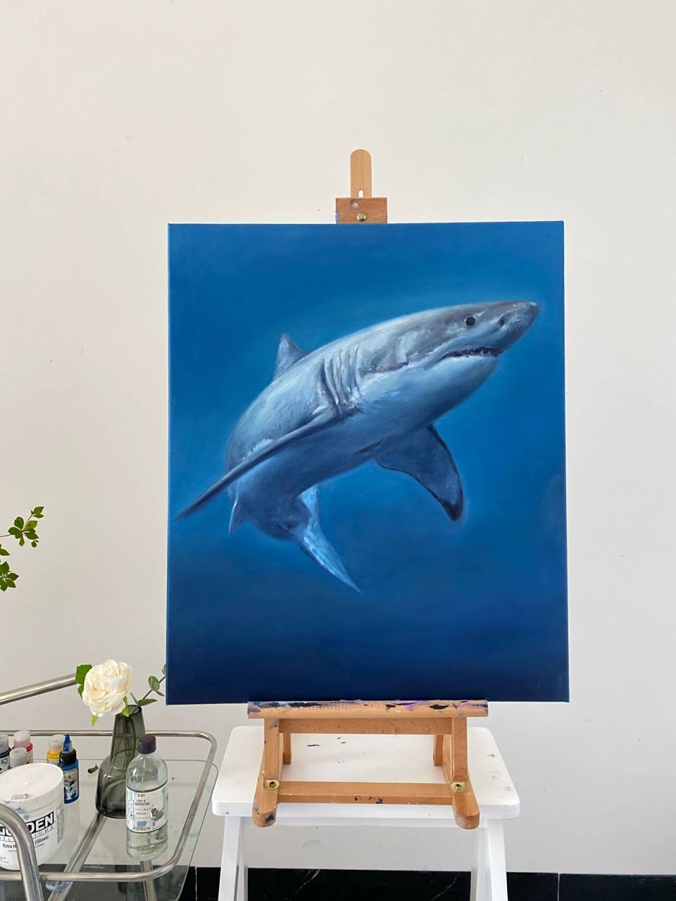 海底总动员的3d鲨鱼(丙烯油画深海教学教程) 今天来画酷酷的鲨鱼00