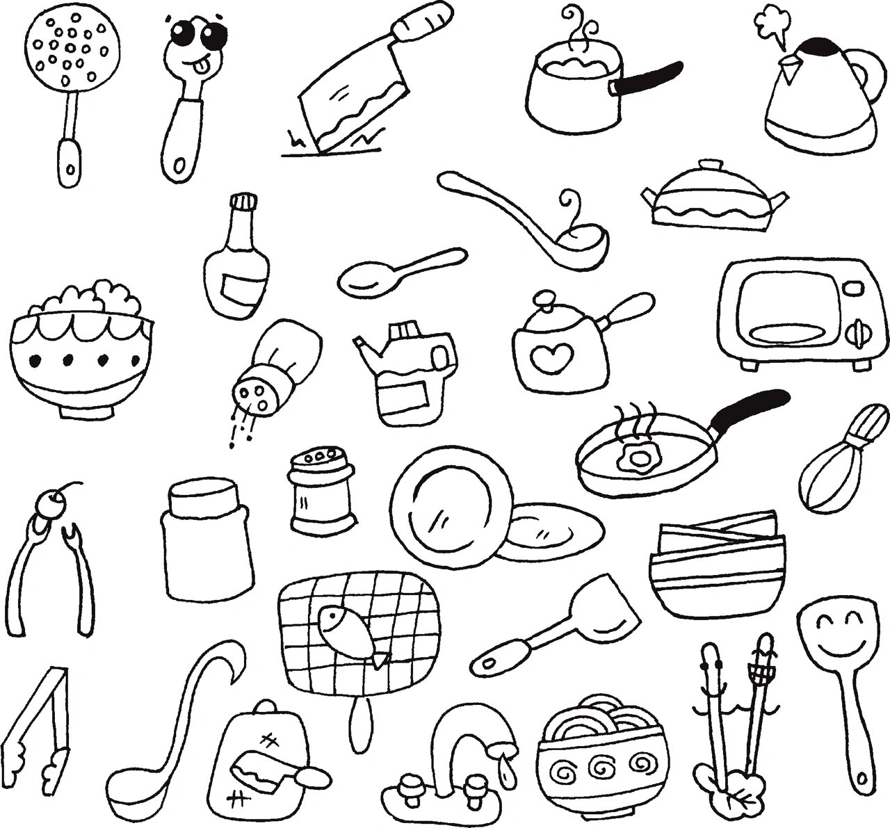 厨房用具好看简笔画