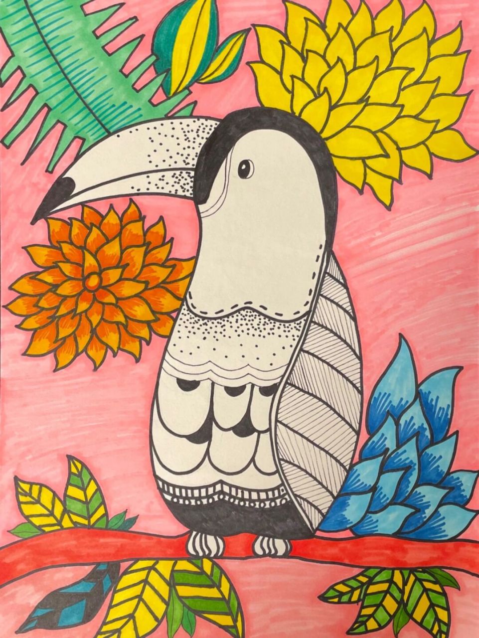 鹦鹉00儿童画线描黑白稿 鹦鹉00儿童画线描| 步骤图在后面 只画