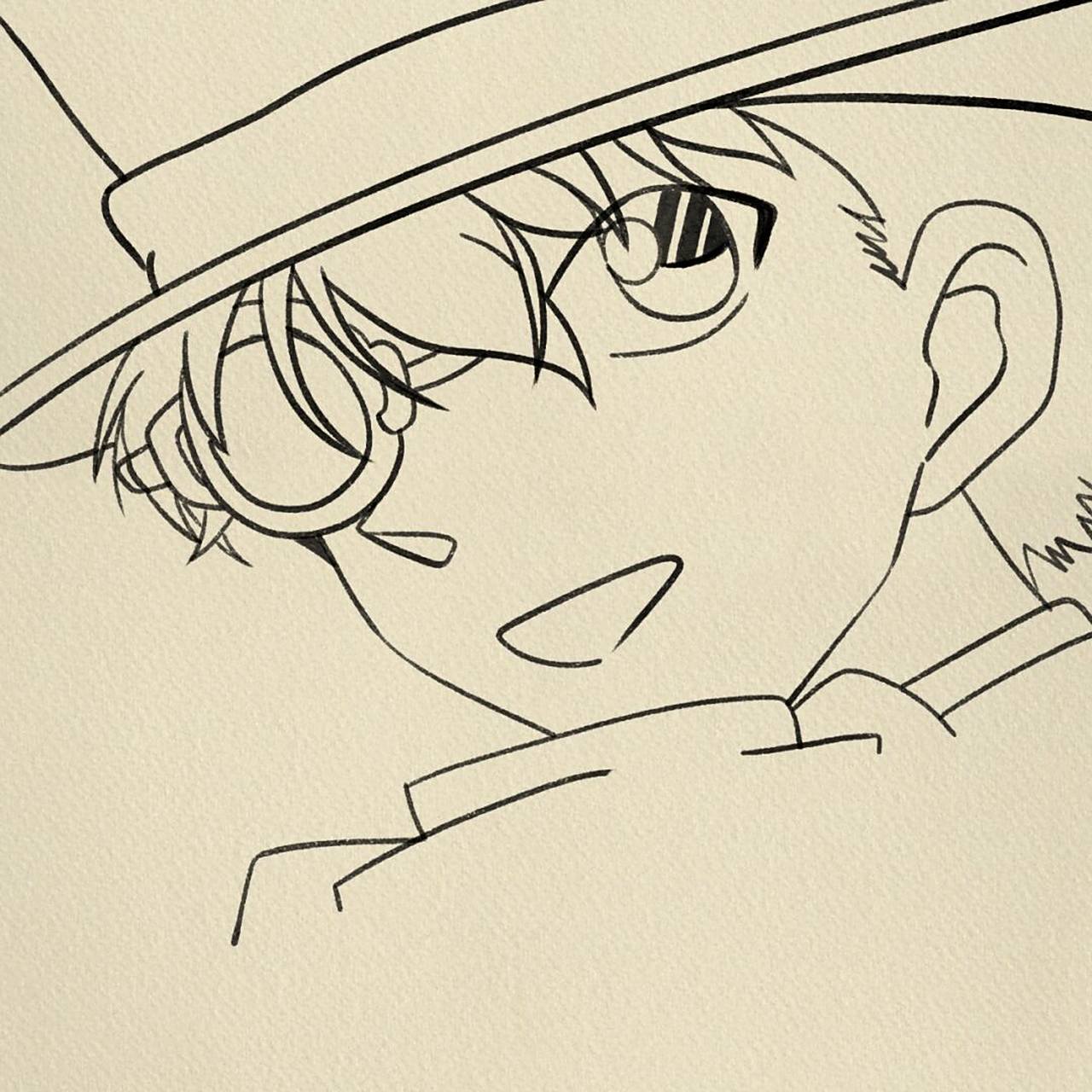 怪盗基德简笔画‖(44) #简笔画# #寻找小红书绘画大神# #画画的日常