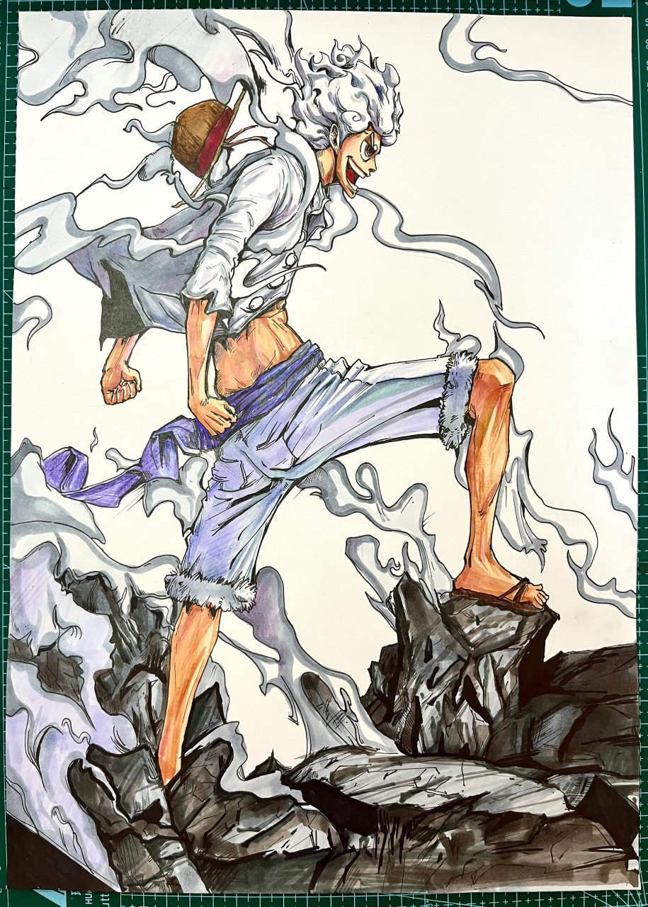 马克笔绘画五档路飞 画了一张五档路飞,简直帅爆了,一起期待8月6号
