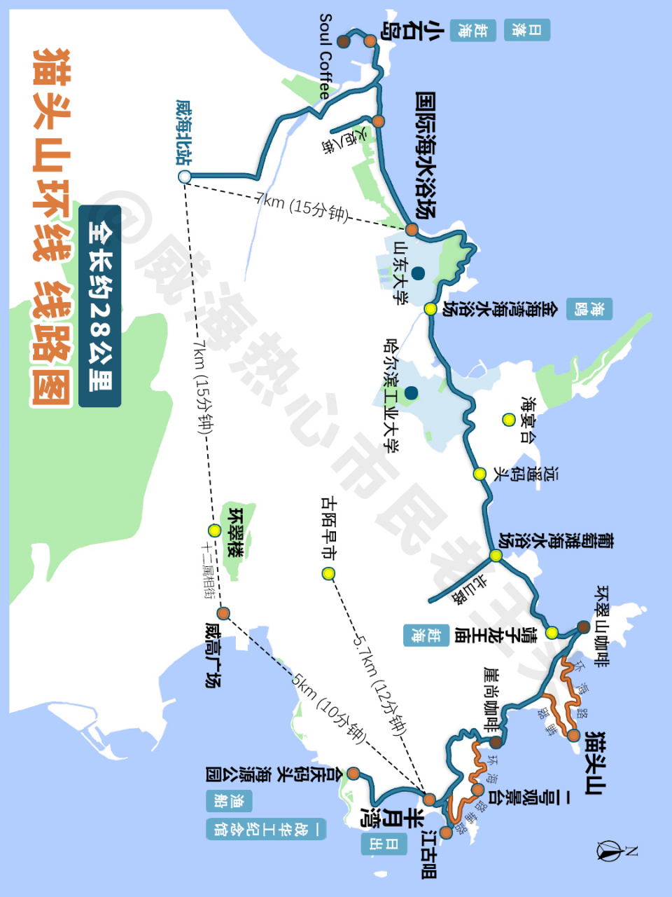 威海攻略 | 环海全景地图9015,分解版75 9696感谢小伙伴对