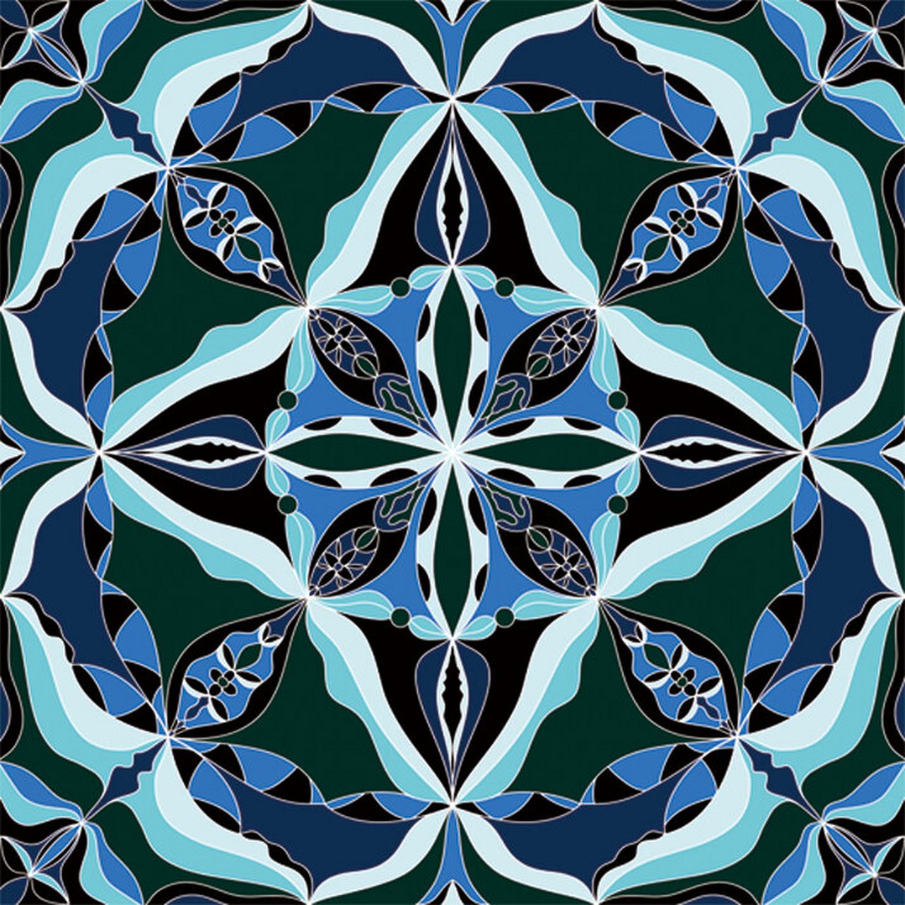 原创印花设计|抽象几何花型系列之荷花 系列抽象花型印花图案设计