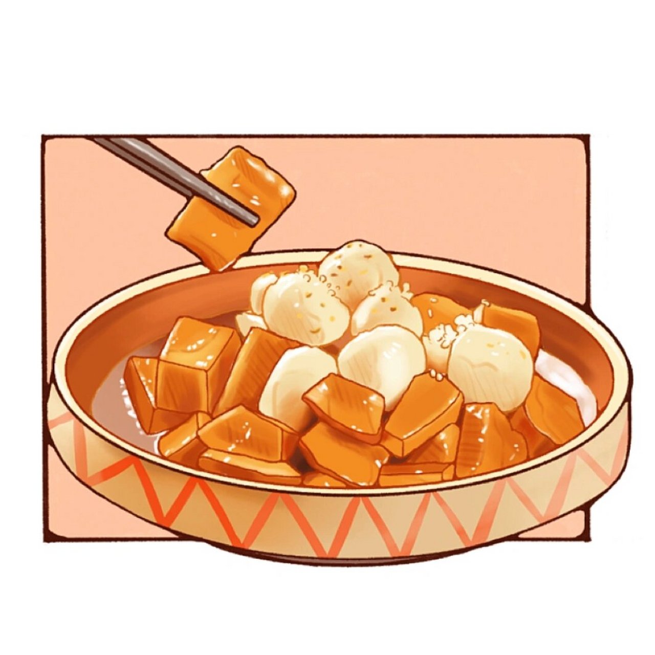 中国美食系列插画|八大菜系 八大菜系之徽菜,也是小点心 绘画工具