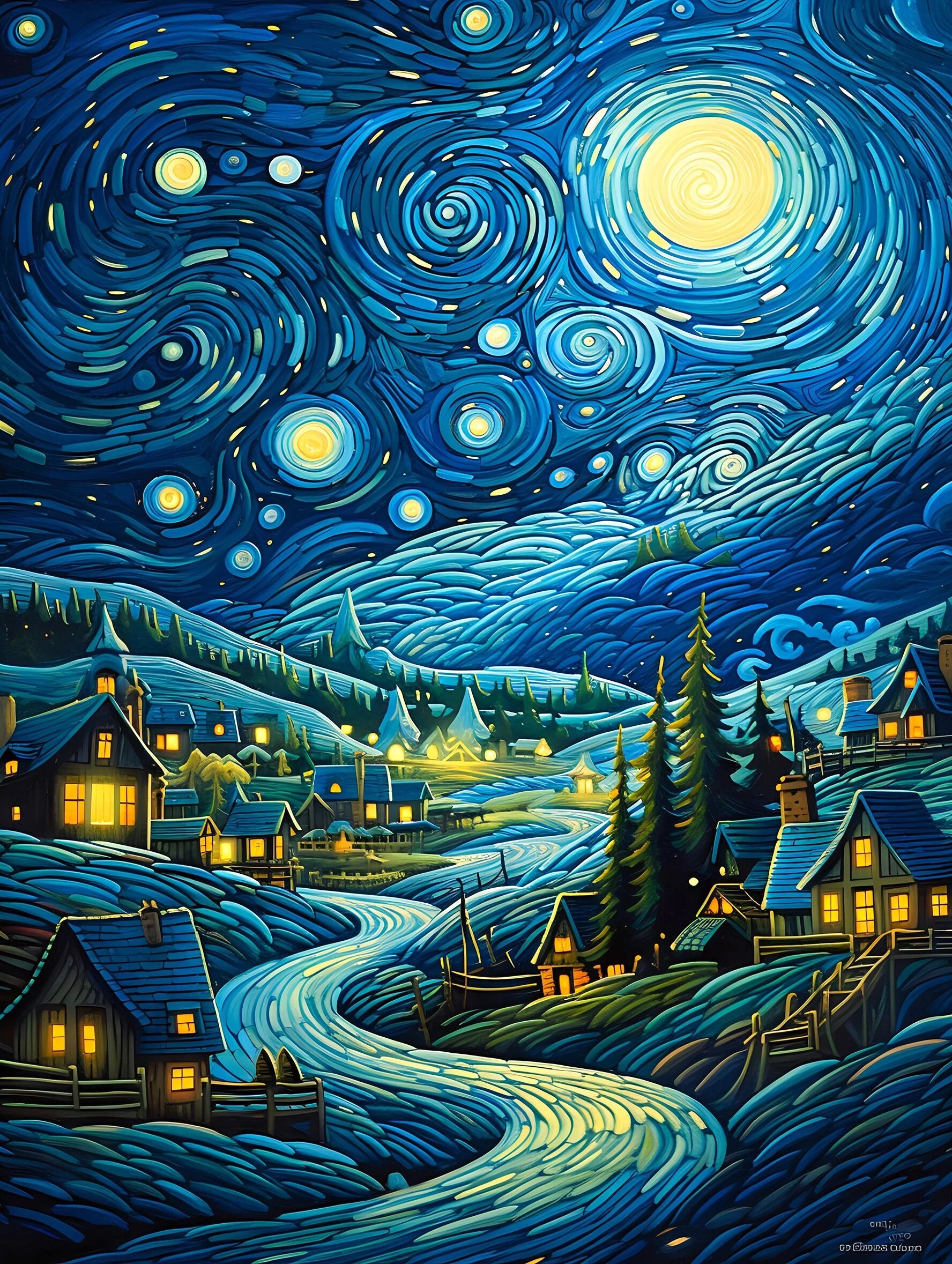 至爱梵高|星月夜91数字油画