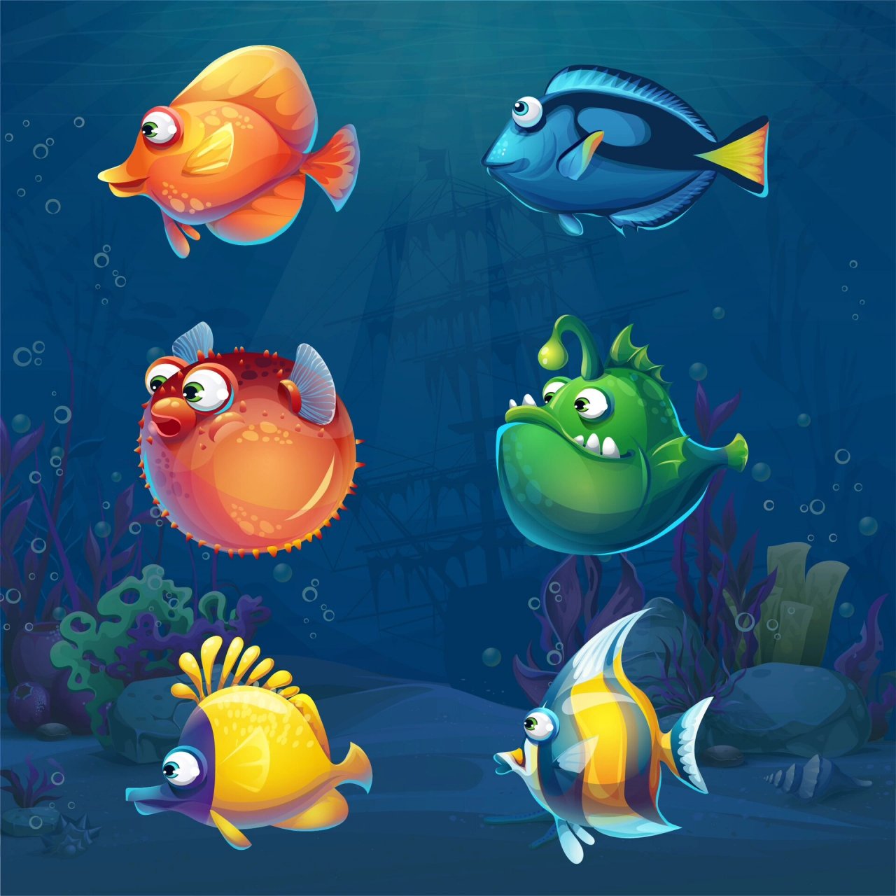 绘画素材 | 海底世界 | 海洋生物