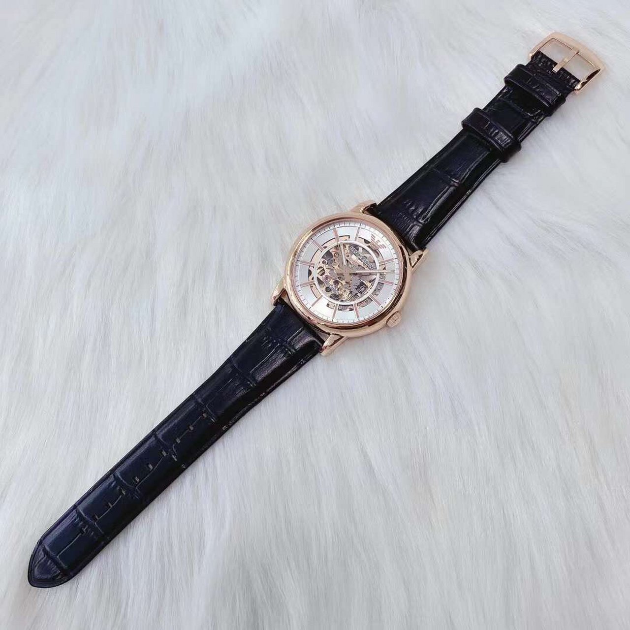 阿瑪尼ar60007 阿玛尼armani - 意大利 ar60007 大三针玫瑰金楼空 全