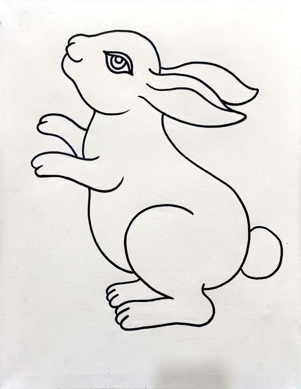 黑白装饰画——兔子 好久没更新啦,今天画了一个兔子(过年后的第一条)