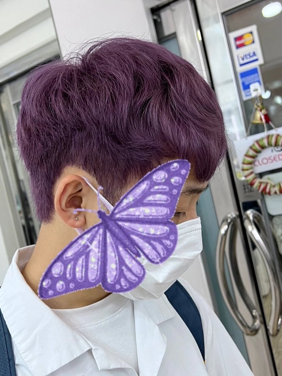 09|浅浅记录紫色染发掉色过程 男生紫色发色 一个男仔紫色头发掉色