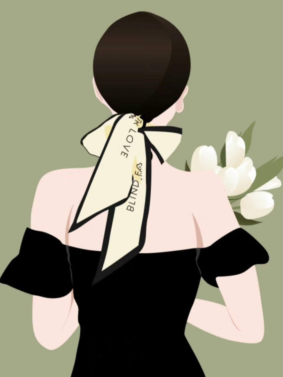 女生背影壁纸图片插画 图片来自网络侵删