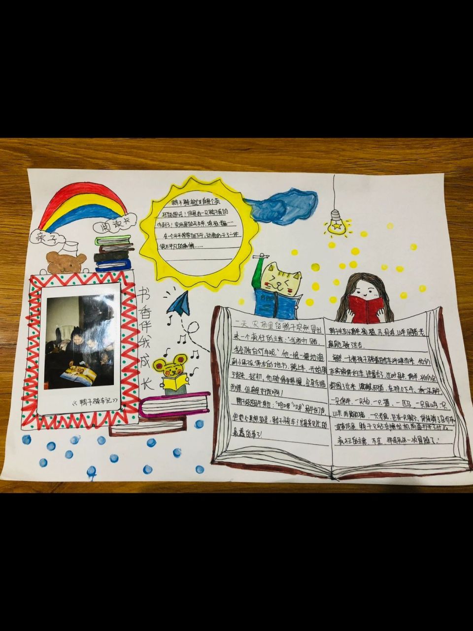 亲子阅读卡 简单的亲子阅读卡 阅读《鸭子骑车记》