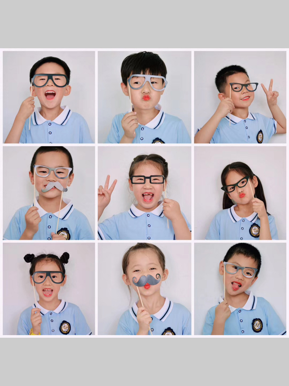 幼儿园创意毕业照——大头贴 拍摄工具:单反相机(手机也可以) 场地