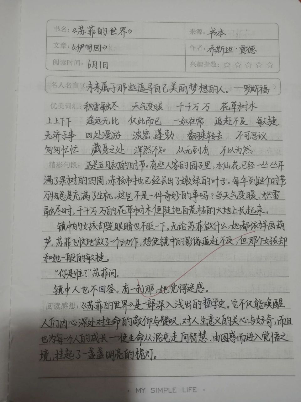啾咪 (高中的学习真的太忙了) 这次给到大家的是我初三时期的读书笔记