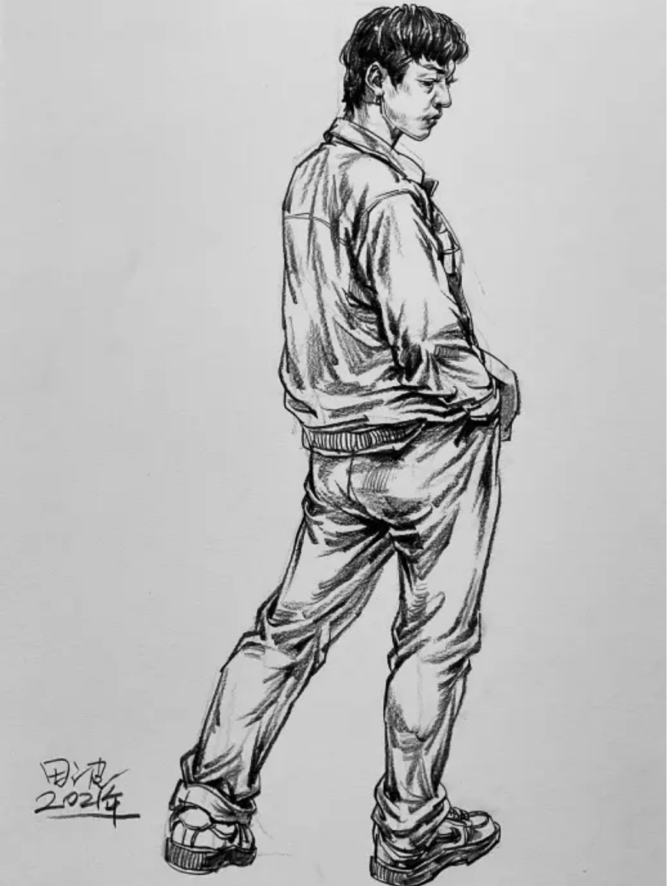 田波老师人物速写作品欣赏～ 田波老师简介 河北邢台人,陶艺家,速写