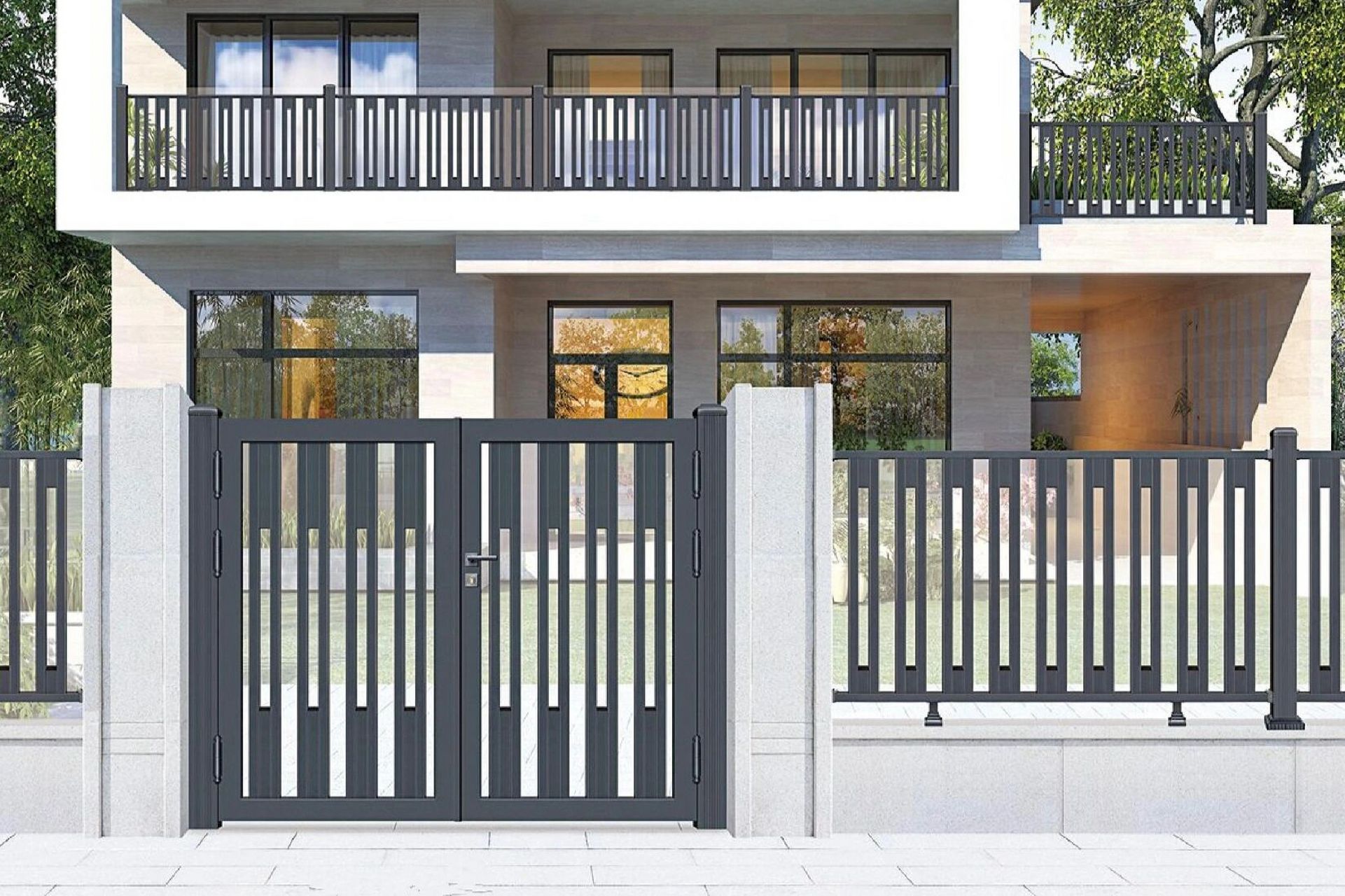 造型简单,款式好 看,是当下最流行的新中式现代简约小院子庭院小