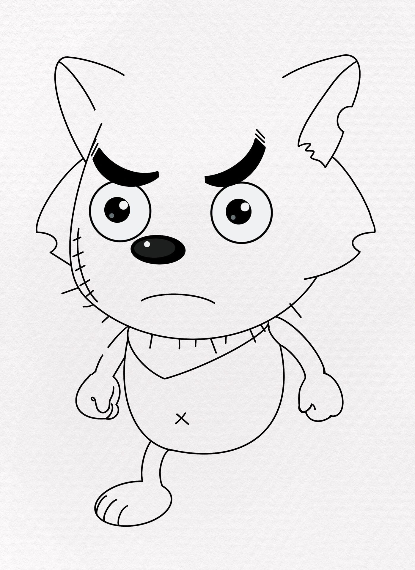 喜洋洋与灰太狼灰太狼原创手绘-附步骤图 灰太狼简笔画附步骤图