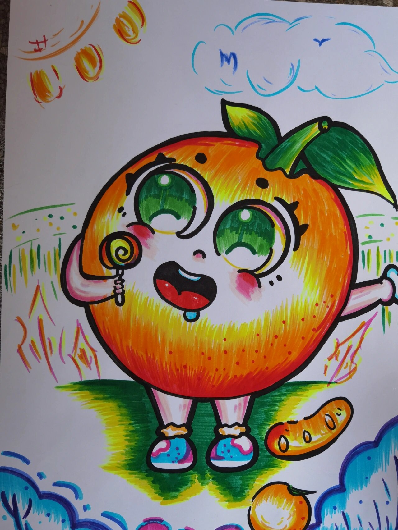 橘子橙子十二色无滤镜儿童创编画